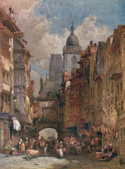 Rue de la Grosse Harloge, Rouen autorstwa William Callow