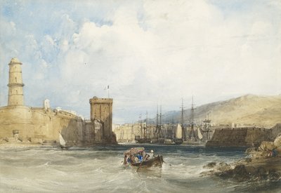 Wejście do portu w Marsylii, c.1838 autorstwa William Callow