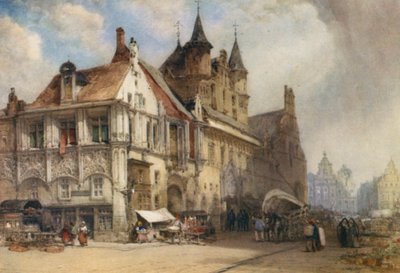 Rynek, Malines autorstwa William Callow