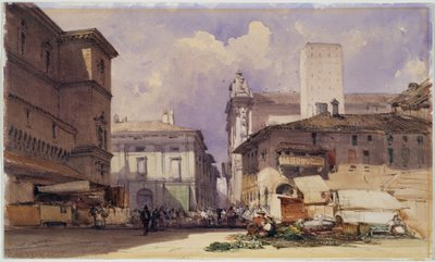 Via dell „Independenza z Palazzo Comunale, Bolonia, 1892 r. autorstwa William Callow