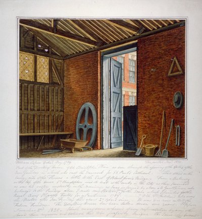 Część domu mieszkalnego Sir Christophera Wrena, Southwark, Londyn, 1820. autorstwa William Capon