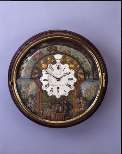 Zegar tarczowy, koniec XIX wieku, cyferblat ok. 1770 (mahoń) autorstwa William Carter