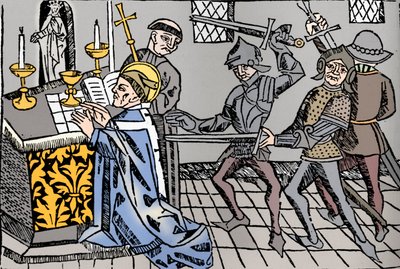 Męczeństwo św. Tomasza z Canterbury, ok. 1484 autorstwa William Caxton