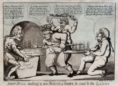 John Bull przygotowuje nową partię statków do wysłania na jeziora autorstwa William Charles