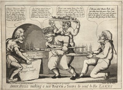 John Bull przygotowuje nową partię statków do wysłania na jeziora autorstwa William Charles