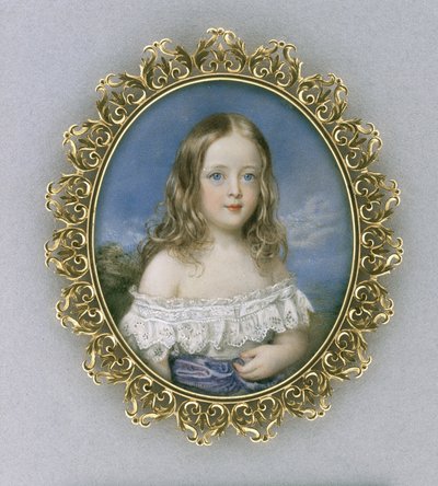 Caroline Holland, ok. 1840 (akwarela na kości słoniowej, złoceniach, aksamicie, jedwabiu i szkle) autorstwa William Charles Ross