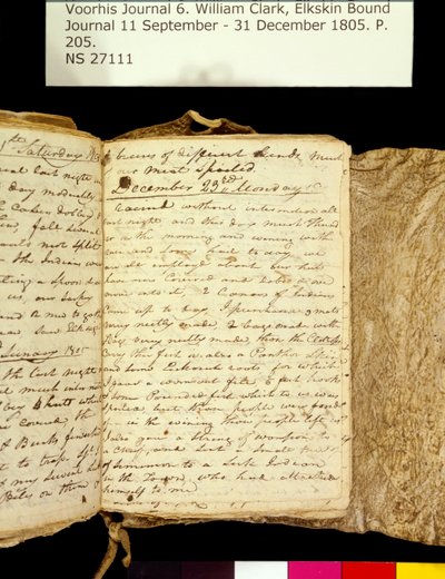 Clark Family Collection - Tom 6. Elkskin Journal, strona 205, 22-23 grudnia 1805 r. autorstwa William Clark