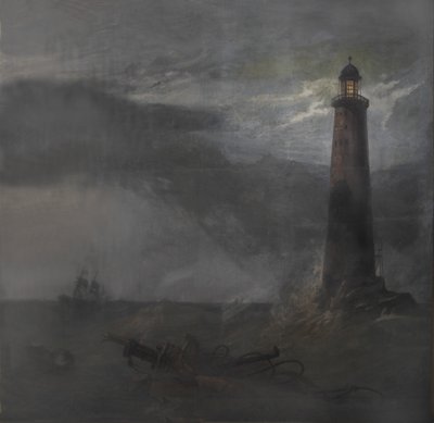Act drop dla The Lighthouse, 1855 (gwasz na płótnie) autorstwa Clarkson Frederick Stanfield