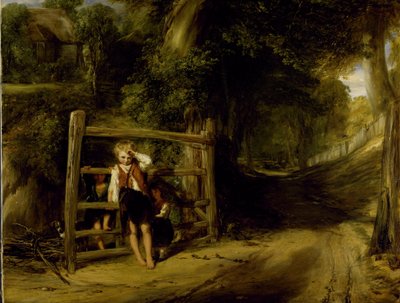 Rustykalna uprzejmość lub „Nadchodzące wydarzenia rzucają przed nimi swoje cienie”, ok. 1832 (olej na płótnie) autorstwa William Collins
