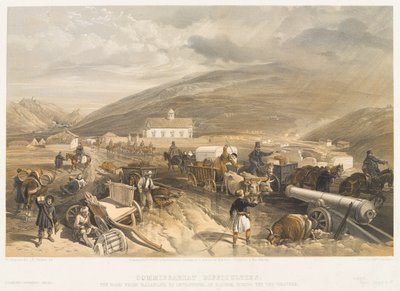 ?Kłopoty komisariatu Droga z Bałakławy do Sewastopola, w Kadikoi, podczas deszczowej pogody?, 1854 ok. autorstwa William Crimea Simpson