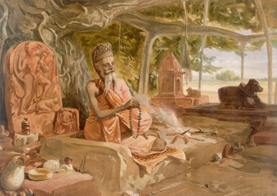 Hinduski fakir, z „Indie Ancient and Modern”, 1867 autorstwa William Crimea Simpson