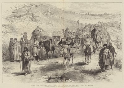 Muzułmańscy pielgrzymi z Persji w drodze do świętego miasta Meshed autorstwa William Crimea Simpson