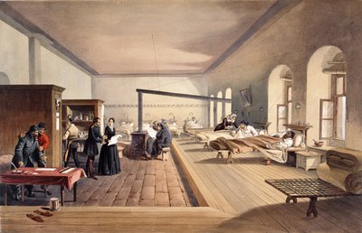 Jeden z oddziałów szpitala w Scutari, z „The Seat of War in the East - Second Series” opublikowanej przez Colnaghi und Co. 1856 autorstwa William Crimea Simpson