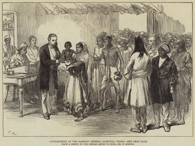 Pacjenci ambulatoryjny w Sassoon General Hospital, Poona autorstwa William Crimea Simpson