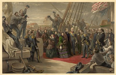 Królowa Wiktoria z wizytą na HMS Resolute, 16 grudnia 1856, opublikowane 1859. autorstwa William Crimea Simpson