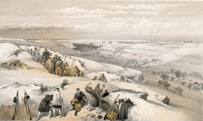 Sewastopol z 26 baterii dział na skrajnej prawej stronie francuskiego ataku autorstwa William Crimea Simpson
