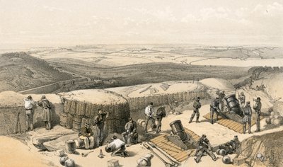 Nowe prace przy oblężeniu Sewastopola na prawym ataku z Baterii Moździerz na prawo od Baterii Gordona autorstwa William Crimea Simpson