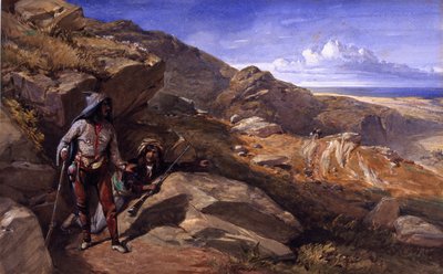 Dwóch bandytów na wzgórzach, 1857 autorstwa William Crimea Simpson