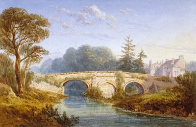Widok na most Eltham w pobliżu Pałacu Eltham, Woolwich, Greenwich, Londyn, c1830 autorstwa William Crouch
