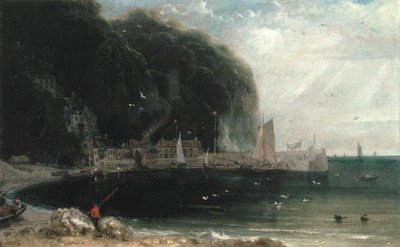 Clovelly w Kanale Bristolskim, ok. 1813 (olej na płótnie) autorstwa William Daniell