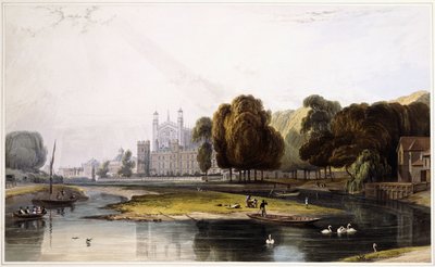 Eton College, z „Wybrane widoki zamku Windsor i przyległej scenerii”, 1831-1835 autorstwa William Daniell