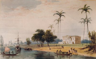 W Garden House Reach, Kalkuta, c1786-1791, 1935 autorstwa William Daniell