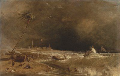 Madras, czyli Fort St.George, w Zatoce Bengalskiej - przemijający szkwał [1833, Royal Academy of Arts, Londyn, katalog wystawy] autorstwa William Daniell