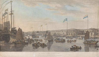 Europejskie faktorie w Kantonie w Chinach autorstwa William Daniell