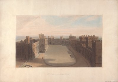 Czworokąt, Zamek Windsor - Widok z Okrągłej Wieży, Zamek Windsor autorstwa William Daniell