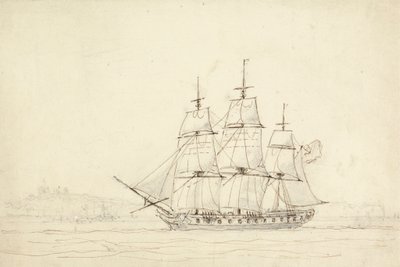 Statek z trzema masztami autorstwa William Daniell