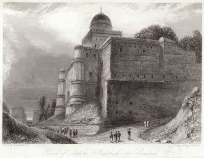 Grób Babera w Sumbul Babur autorstwa William Daniell