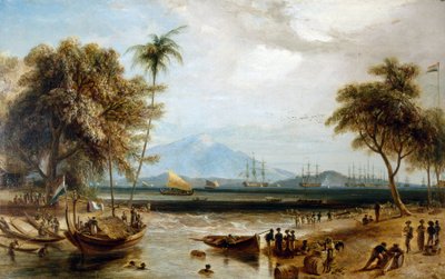 Punkt wodny w Anjer Point, na wyspie Jawa (Indonezja) autorstwa William Daniell