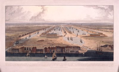 West India Docks, Topola, Londyn, 1802 autorstwa William Daniell