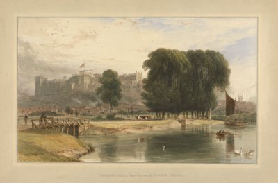 Castelo de Windsor perto de Brocas Meadowspolish autorstwa William Daniell
