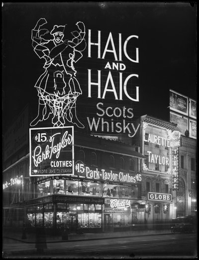 Znak świetlny Haig and Haig Whiskey, Nowy Jork, 6 stycznia 1917 r. autorstwa William Davis Hassler