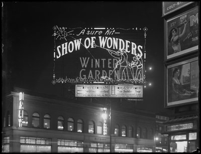 Znak świetlny dla spektaklu Winter Garden Theatre „Show of Wonders”, Nowy Jork, 6 stycznia 1917 autorstwa William Davis Hassler