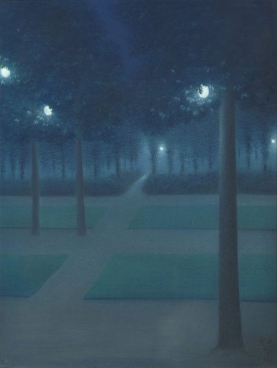 Nokturn w Parc Royal, Bruksela autorstwa William Degouve de Nuncques