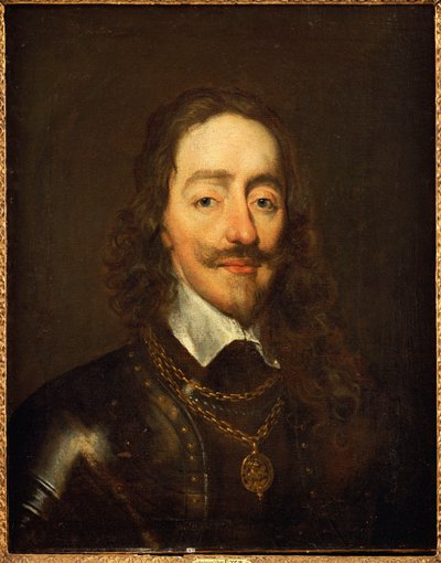 Portret króla Karola I w zbroi i kolażu Orderu Podwiązki autorstwa William Dobson
