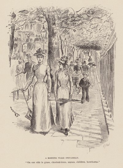 Poranny spacer, Piccadilly (grawerunek) autorstwa William Douglas Almond