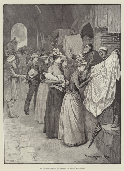 Angielska inwazja na Turcję, bazar w Broussie autorstwa William Douglas Almond