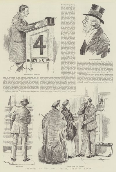 Szkice w Will Office, Somerset House autorstwa William Douglas Almond