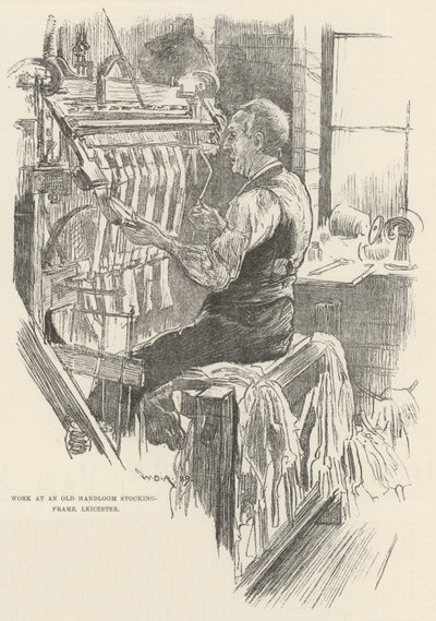 Praca w Old Handloom Stocking-Frame, Leicester autorstwa William Douglas Almond