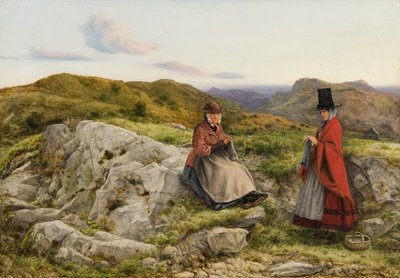 „Walijski krajobraz z dwiema dziewiarskimi kobietami”, 1860 autorstwa William Dyce
