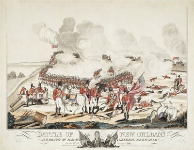Bitwa o Nowy Orlean i śmierć generała dywizji Packenham autorstwa William Edward (after) West