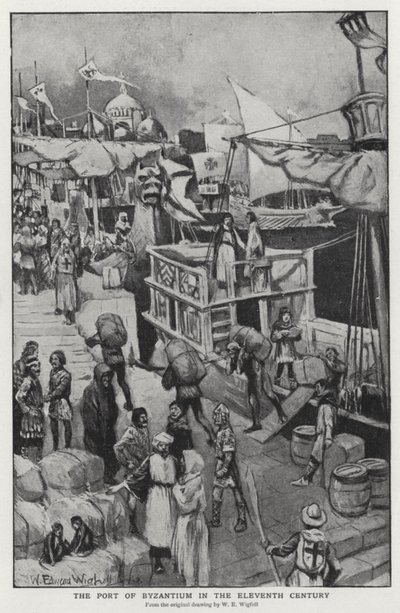 Port Bizancjum w XI wieku (lito) autorstwa William Edward (after) Wigfull