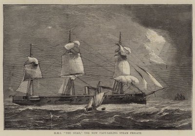 HMS The Shah, nowa szybko pływająca fregata parowa autorstwa William Edward Atkins