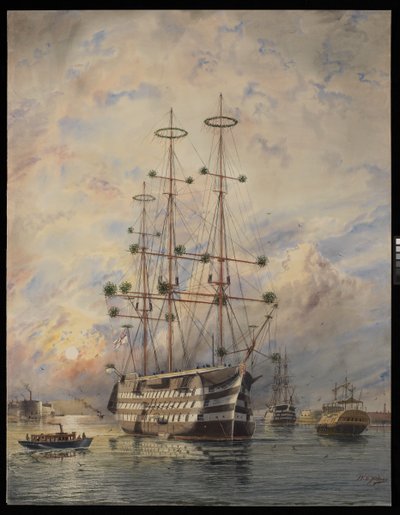 HMS Victory (akwarela) autorstwa William Edward Atkins