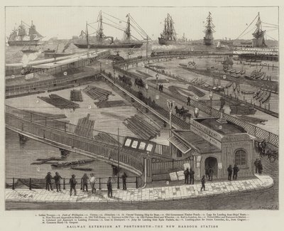 Przedłużenie linii kolejowej w Portsmouth, stacji New Harbour autorstwa William Edward Atkins