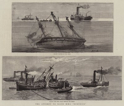 Próba podniesienia HMS Eurydice autorstwa William Edward Atkins