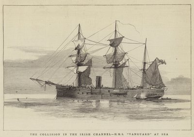 Kolizja w Kanale Irlandzkim, HMS Vanguard at Sea autorstwa William Edward Atkins